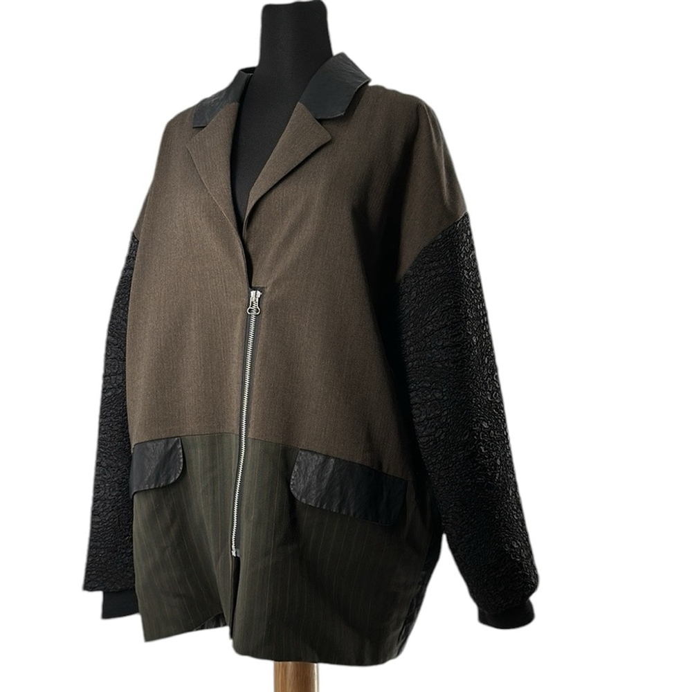 Art point blazer patch work pattern block jacket Vienna avant garde sz M - Picture 2 of 13